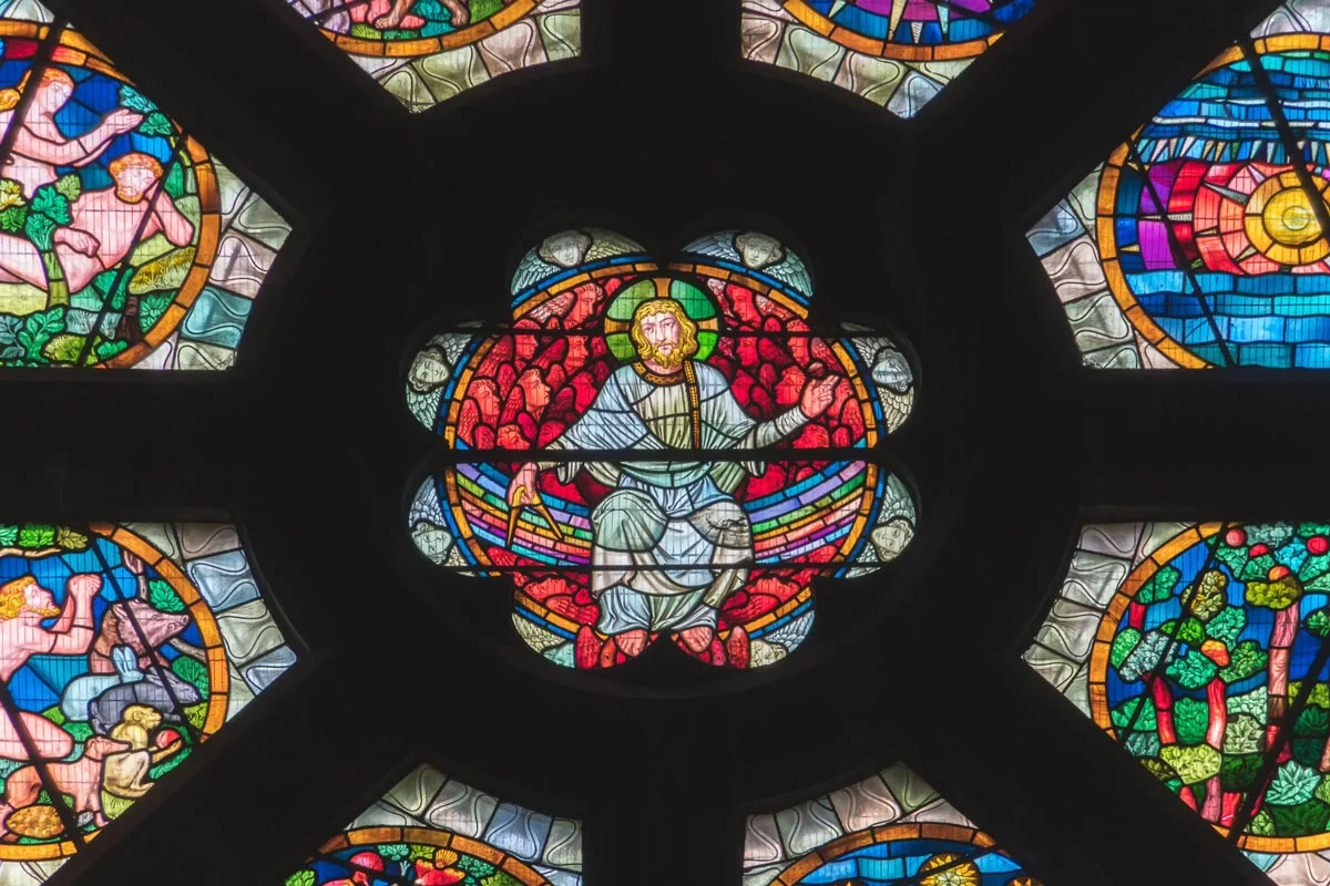 stained glass of jesus